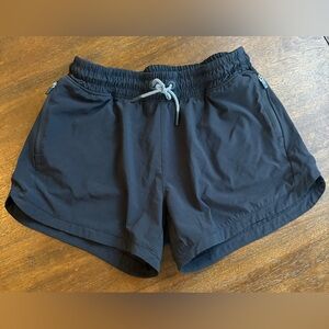 Athleta Girl Drawstring Shorts XXL 16 Black All Play 3” Zip Pockets Active EUC